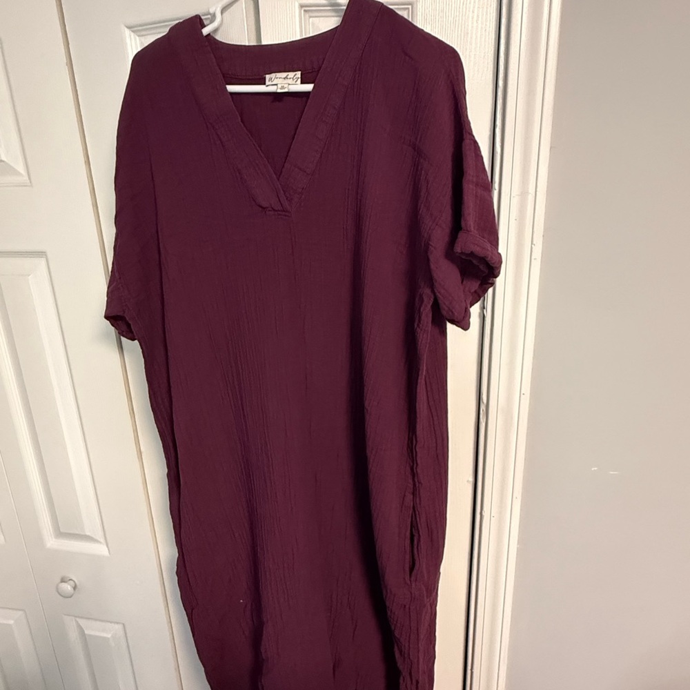 Wonderly Mauve V-Neck Dress